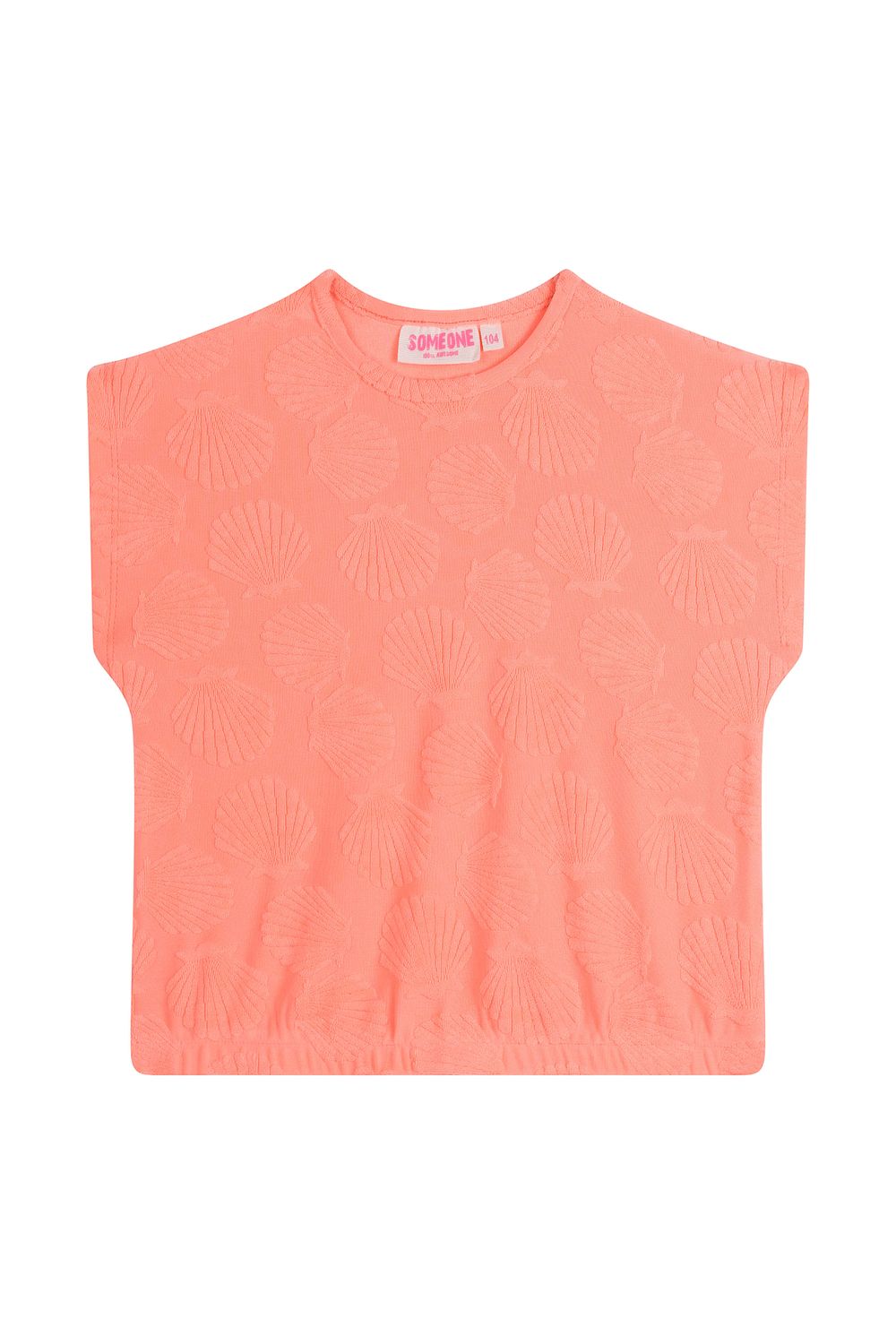 Fluo coral badstof schelpenshirt ZORA-SG-02-G