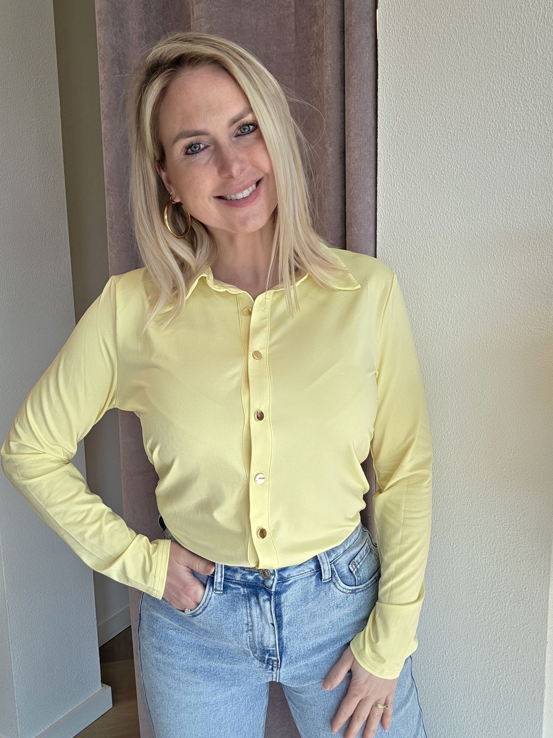 Travel blousje pastelgeel