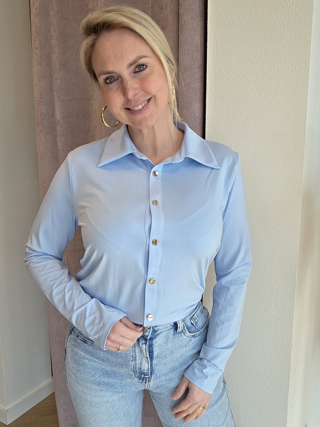 Travel blousje lichtblauw