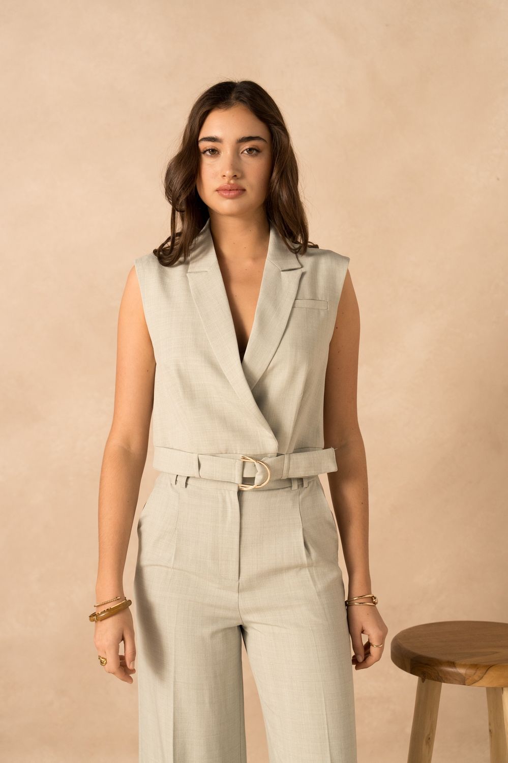 Lichtgroene gilet/top