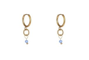Day &amp; Eve - Subtle Stone Hoop - 14K + Blue - E61157-4