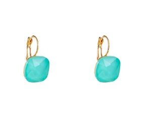 Day &amp; Eve Square Stone Earring - 14K + Apple blue- E60002-6