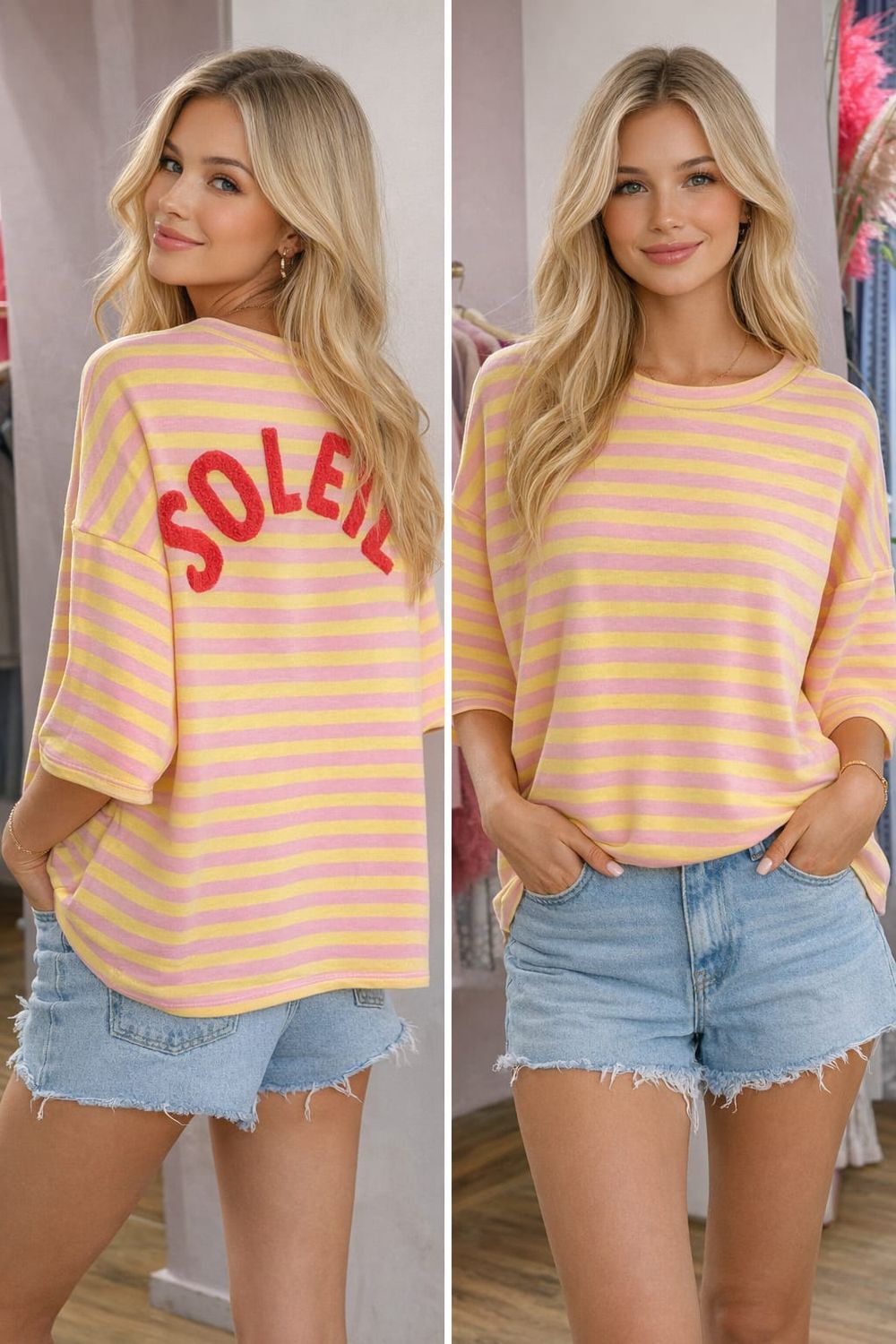 Soleil Tee pink/yellow