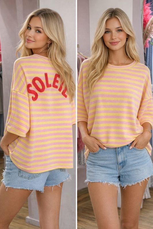 Soleil Tee pink/yellow