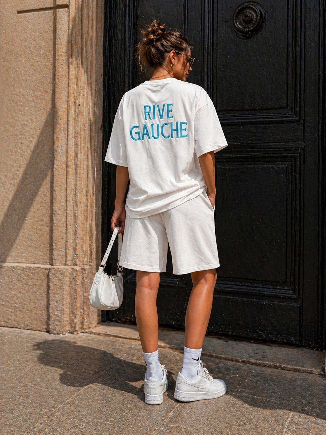 Rive Gauche comfy suit wit/blauw