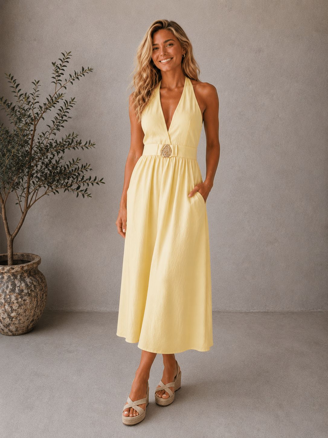 Dress la boheme geel