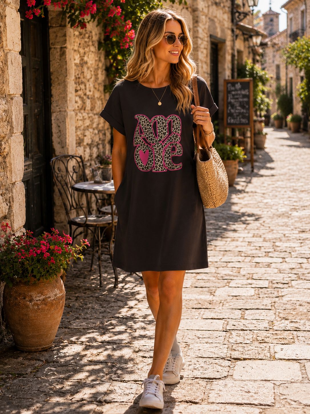 Amore sweat dress bruin