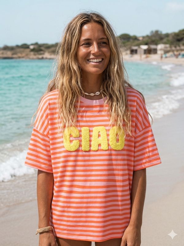 Ciao strepen shirt roze