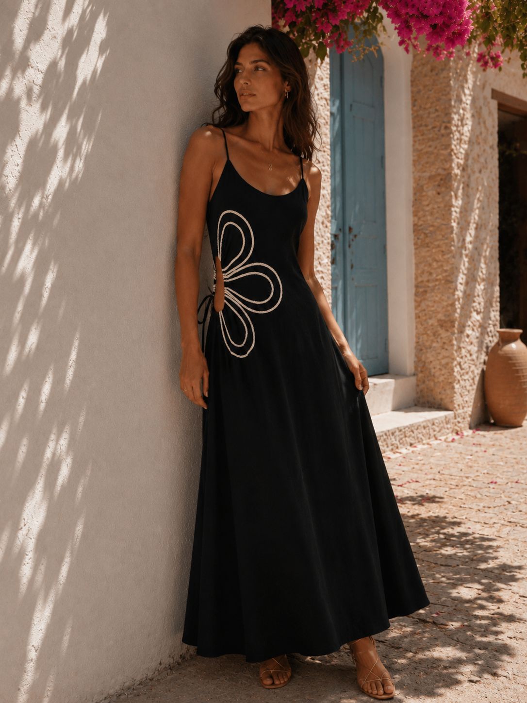 Madison flower dress zwart