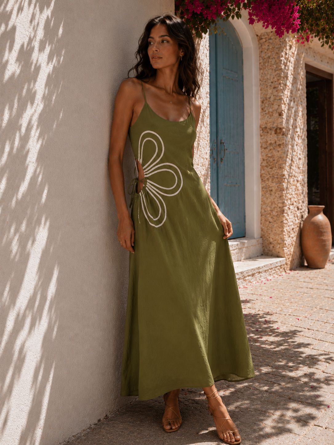 Madison flower dress groen