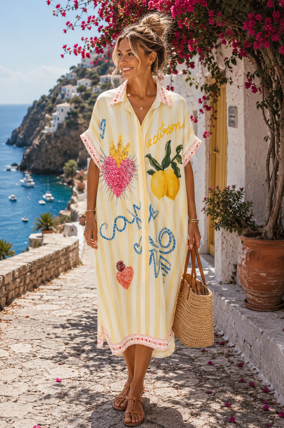 Kaftan Lemon Love geel