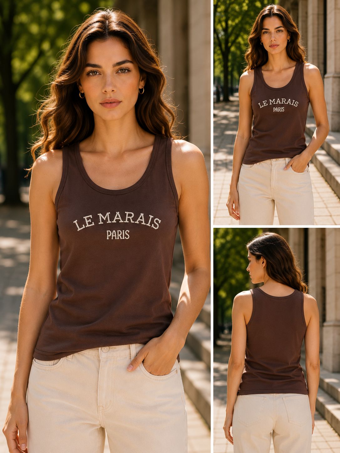 Le  Marais Paris tanktop bruin