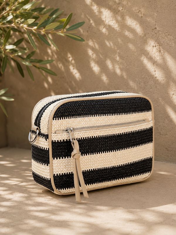 Zomertas Miso zwart/ beige
