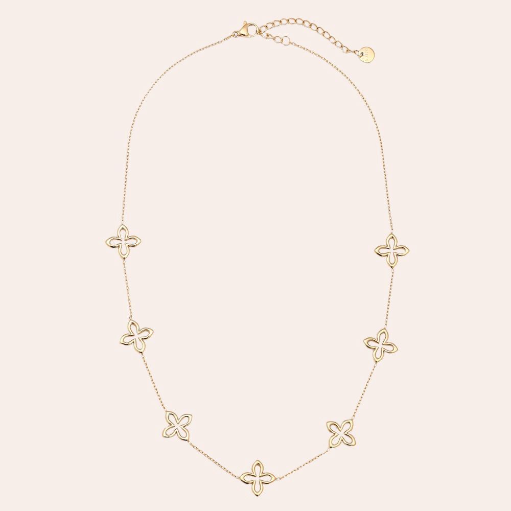 Stainless Steel Classic lucky flower ketting