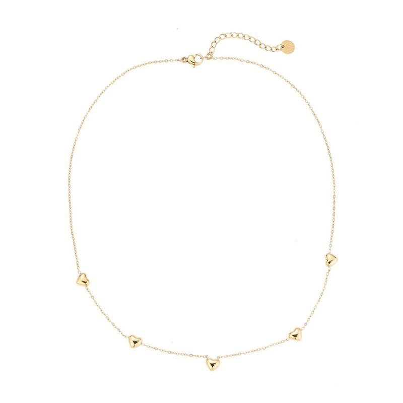Stainless Steel Quintet-Hearts ketting