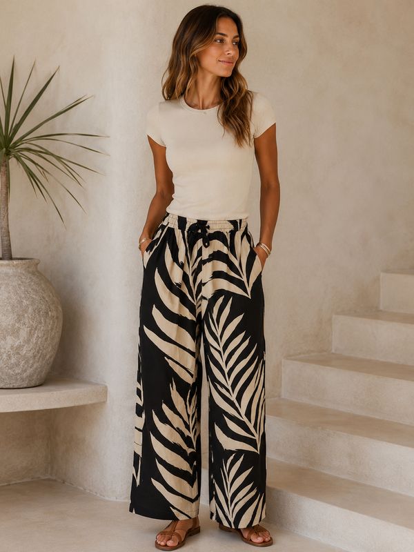 Zwart/ offwhite broek "baless"