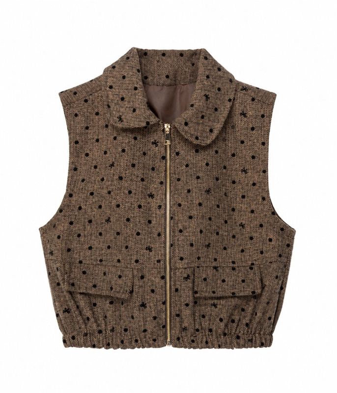 Cute little bow bodywarmer/vest choco
