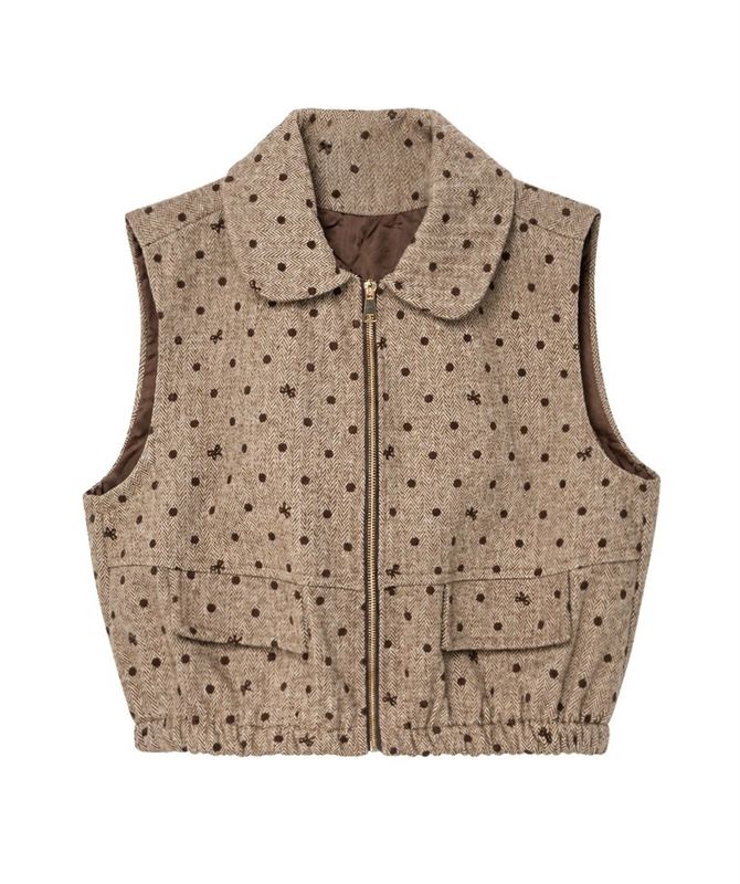 Cute litlle bow bodywarmer/ vest beige
