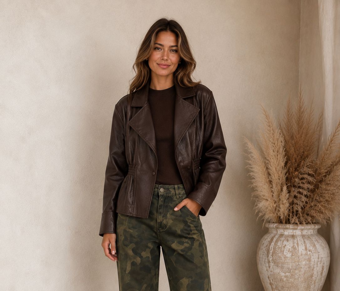Brown Leatherlook jacket "Kacey"