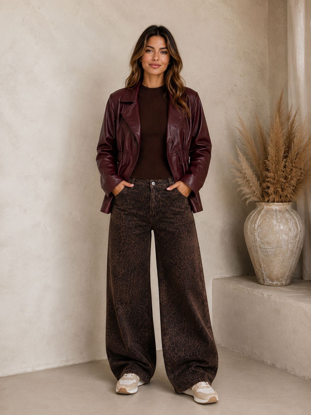 Bordeaux Leatherlook jacket "Kacey"