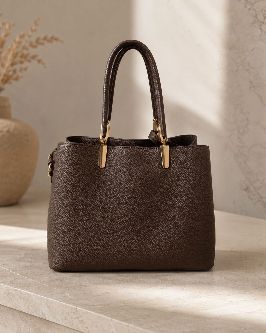 Bruine leatherlook handbag "Buggi"