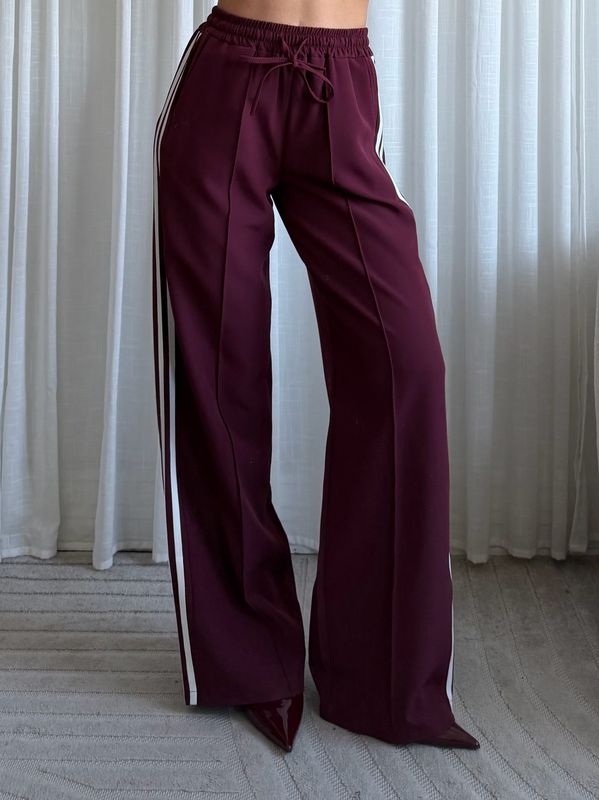 Stripe detail trackpants bordeaux