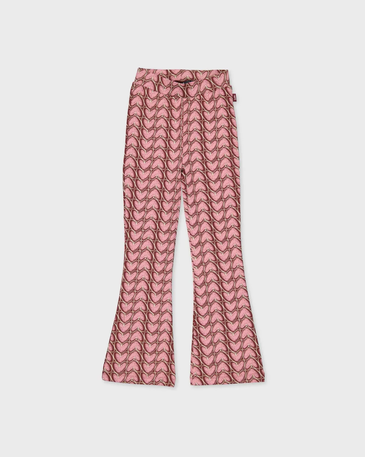Roze flared broek met all-over print