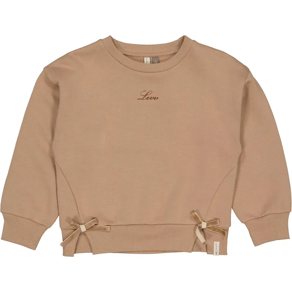 Camelkleurige sweater met strikdetails | Light Taupe