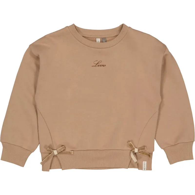 Camelkleurige sweater met strikdetails | Light Taupe