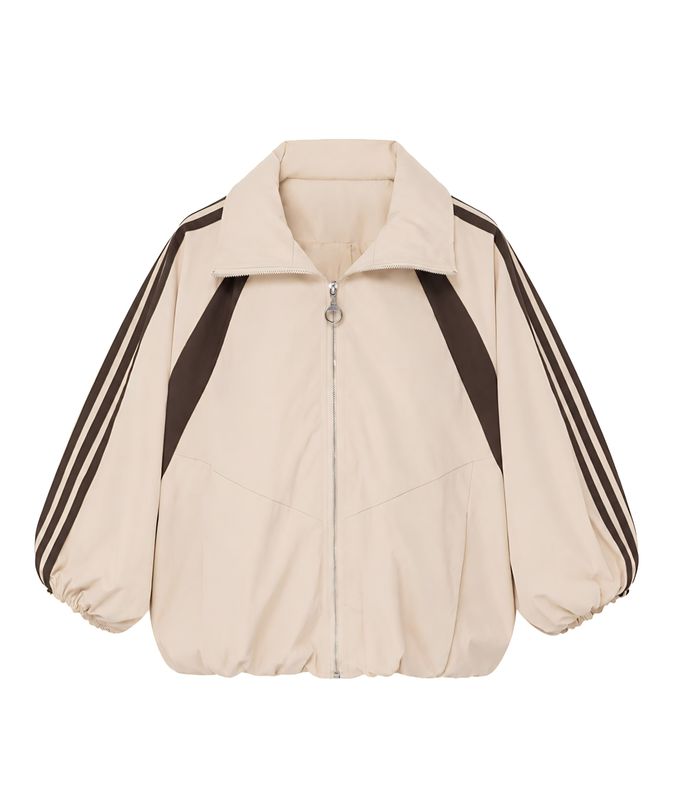 Sporty bomberjasje beige