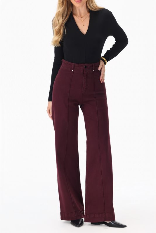 Wide leg tailored couture Prune