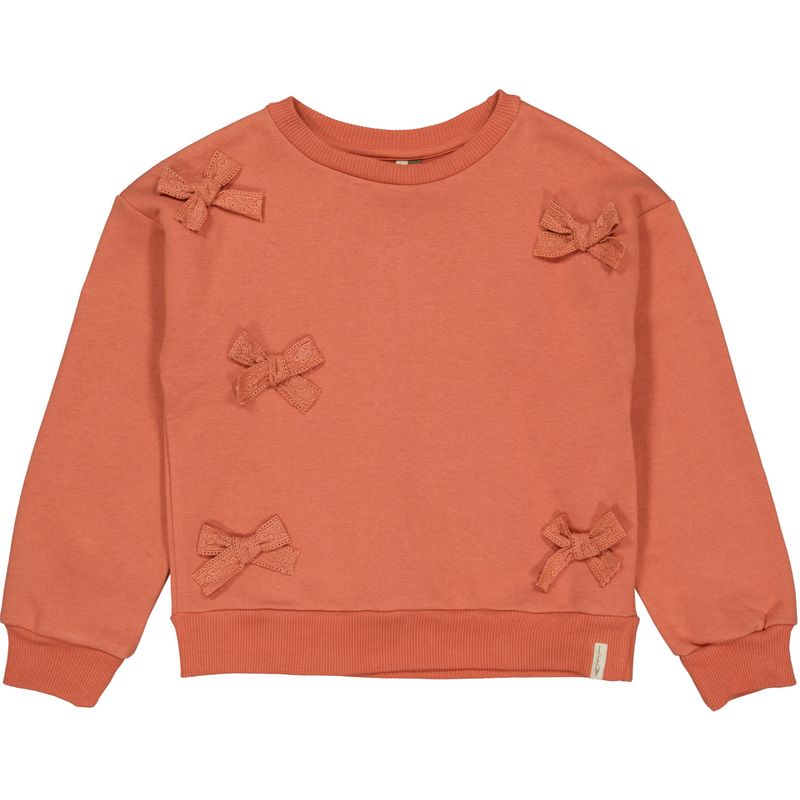 Koraalroze sweater met strikken | Coral