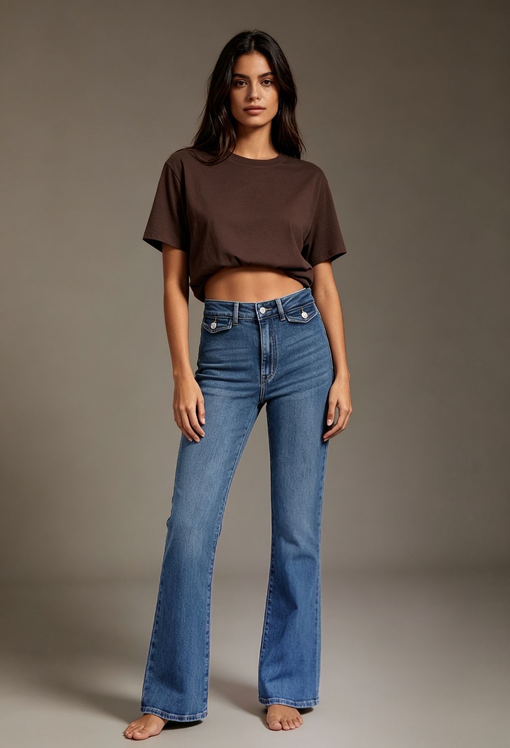 Laulia Flaired fit buttoned jeans