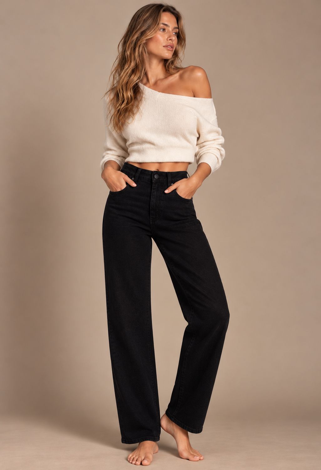 Zwarte straight jeans