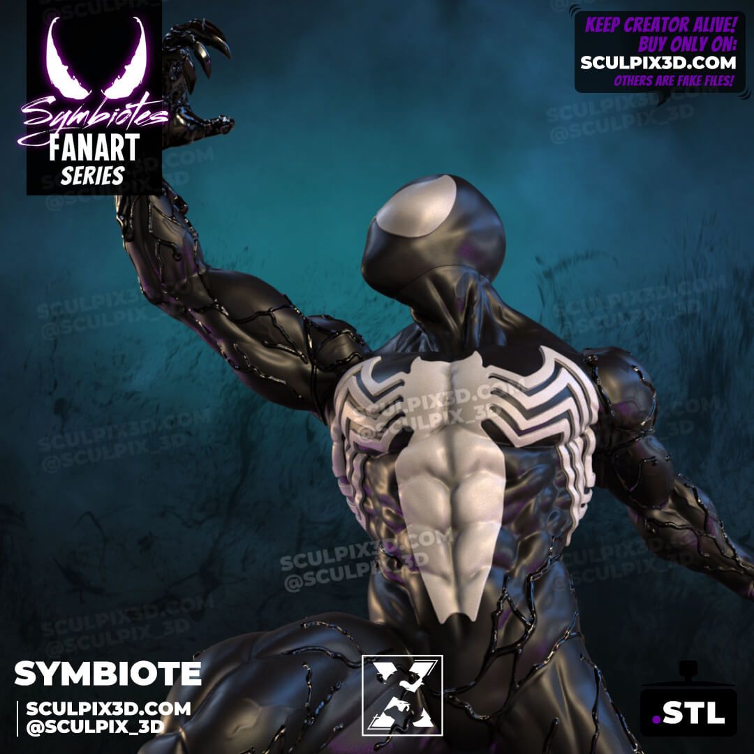 SPIDERMAN SYMBIOTE STL files  for 3D Printing model statue