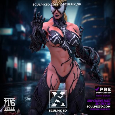 SHE VENOM STL files  for 3D Printing model statue