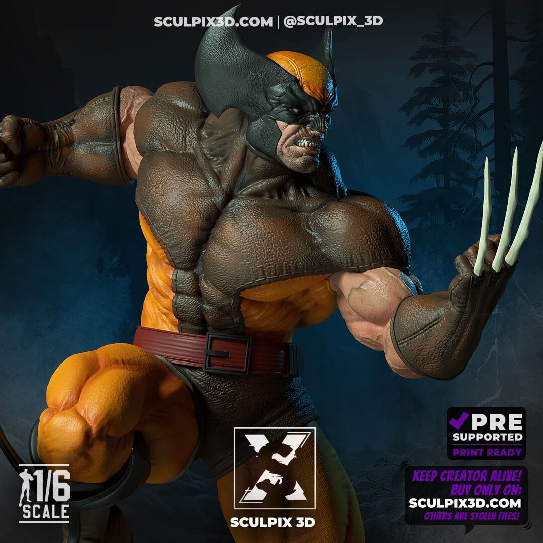 WOLVERINE Stl files for 3d printing model statue