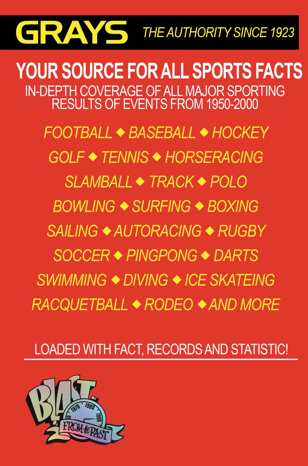Grays Sports Almanac: Complete Sports Statistics 1950-2000 - Back to the Future [Paperback] Book