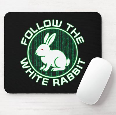Follow the White Rabbit Matrix-Inspired Mouse Pad