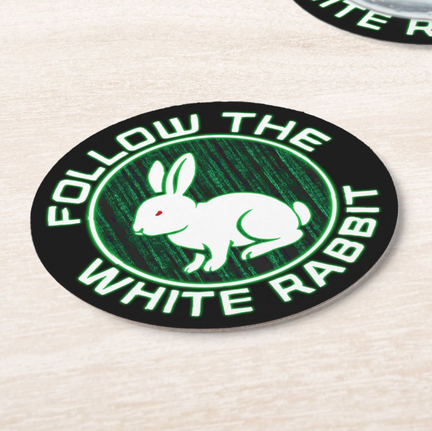 Follow the White Rabbit - Hard Plastic Coasters [6 PACK]
