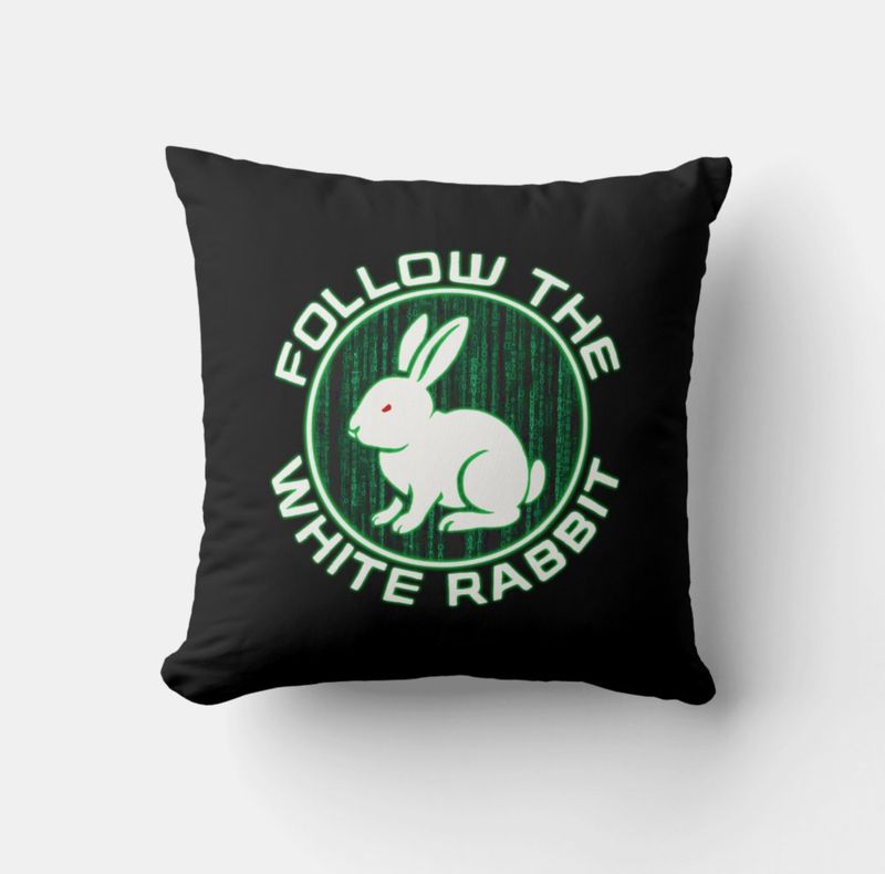 Follow the White Rabbit - Pillow and Insert