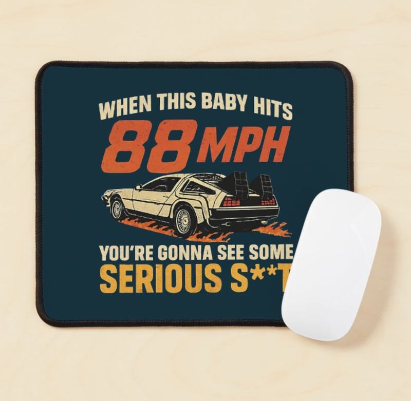When This Baby Hits 88mph - Large Mouse Mat