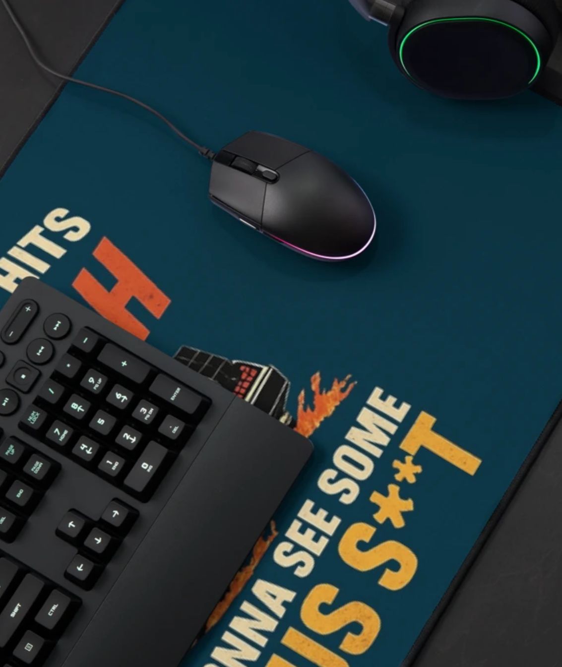 When This Baby Hits 88mph - Large Desk Mat
