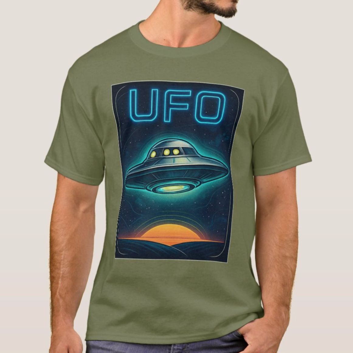 Flying Saucer UFO Alien - Mens/Womens T-Shirt
