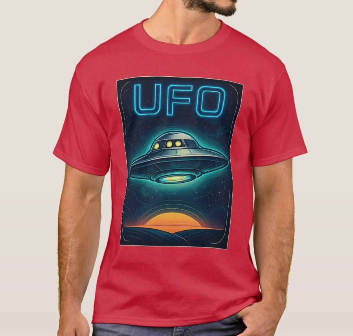 Flying Saucer UFO Alien - Mens/Womens T-Shirt