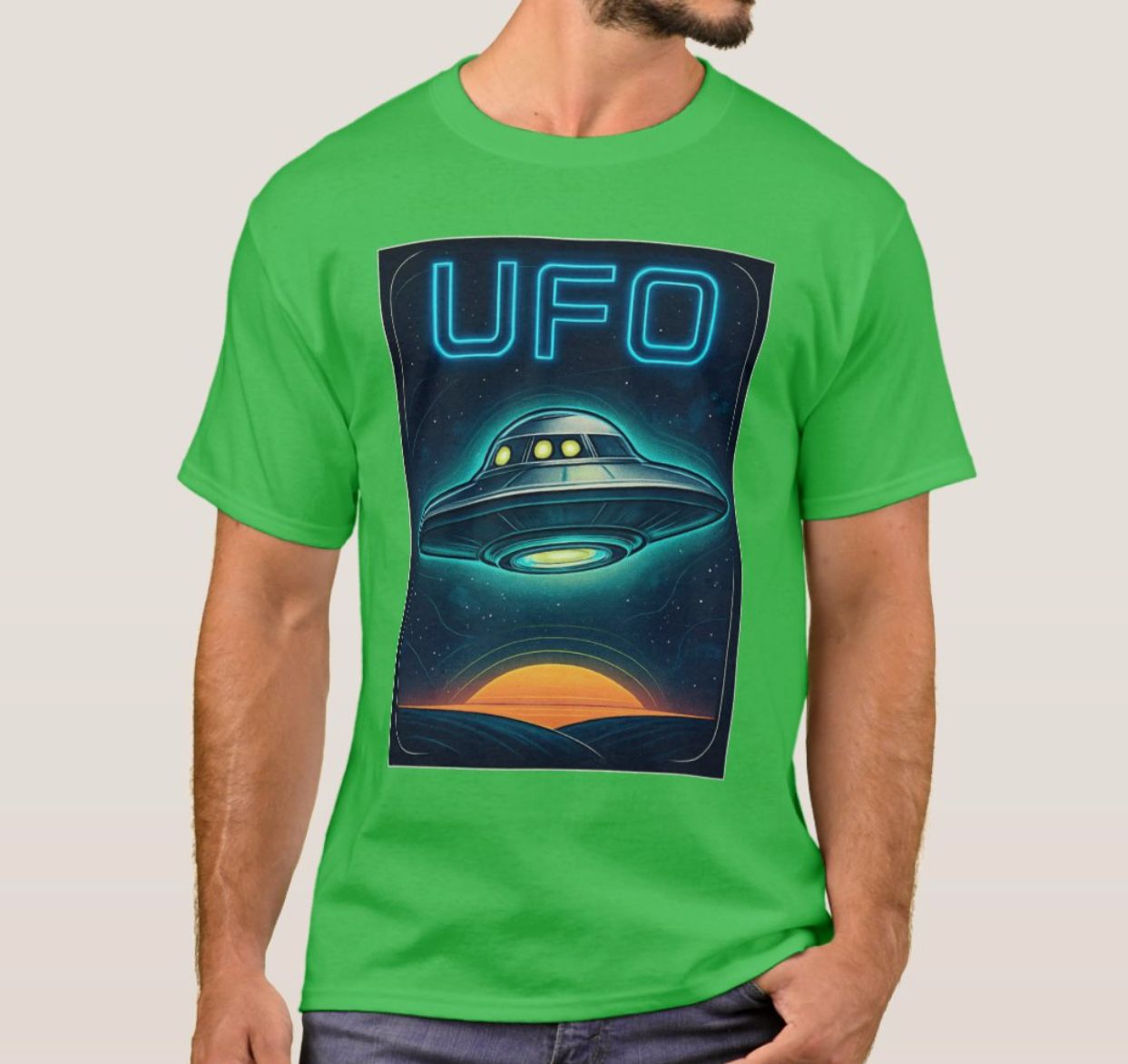 Flying Saucer UFO Alien - Mens/Womens T-Shirt