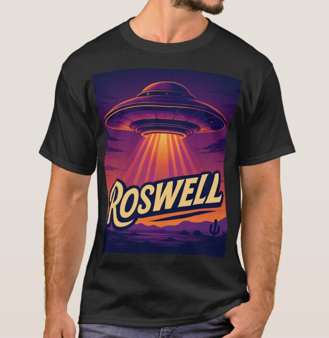 &quot;Roswell, NM&quot; UFO Alien - Mens/Womens T-Shirt