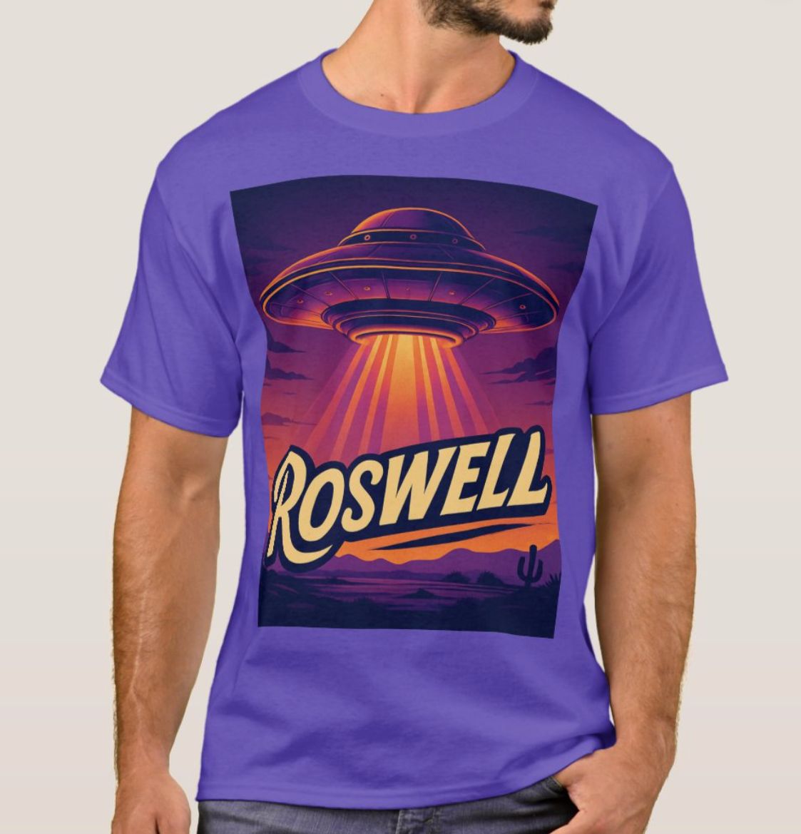 &quot;Roswell, NM&quot; UFO Alien - Mens/Womens T-Shirt