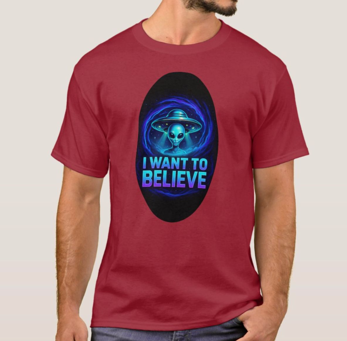 I Want To Believe Vortex UFO Alien - Mens/Womens T-Shirt