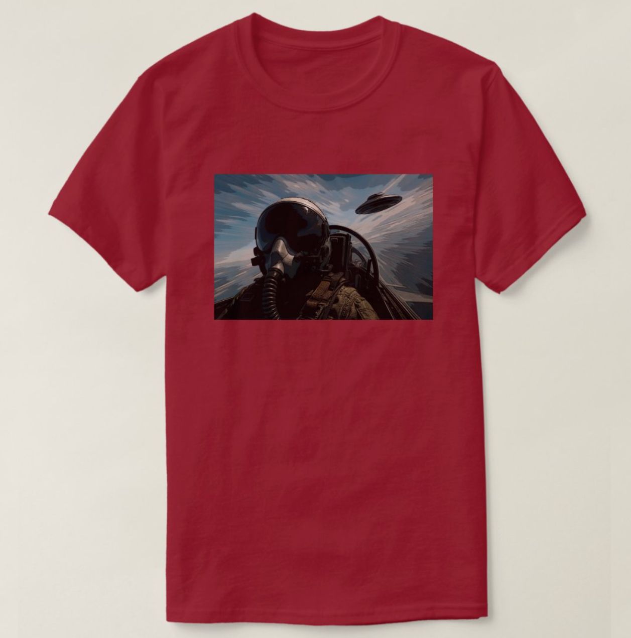 Fighter Pilot &amp; UFO Alien - Mens/Womens T-Shirt